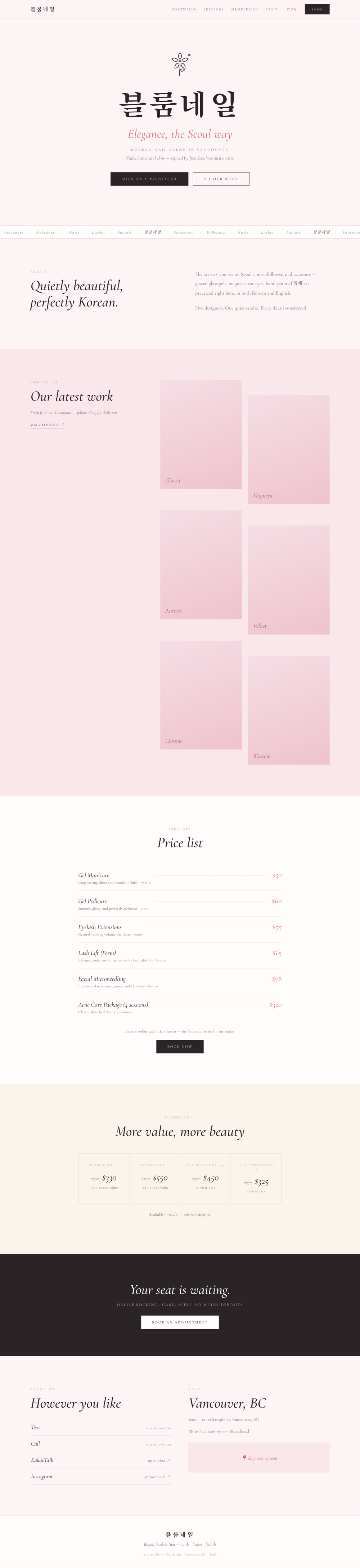 Bloom Nail website