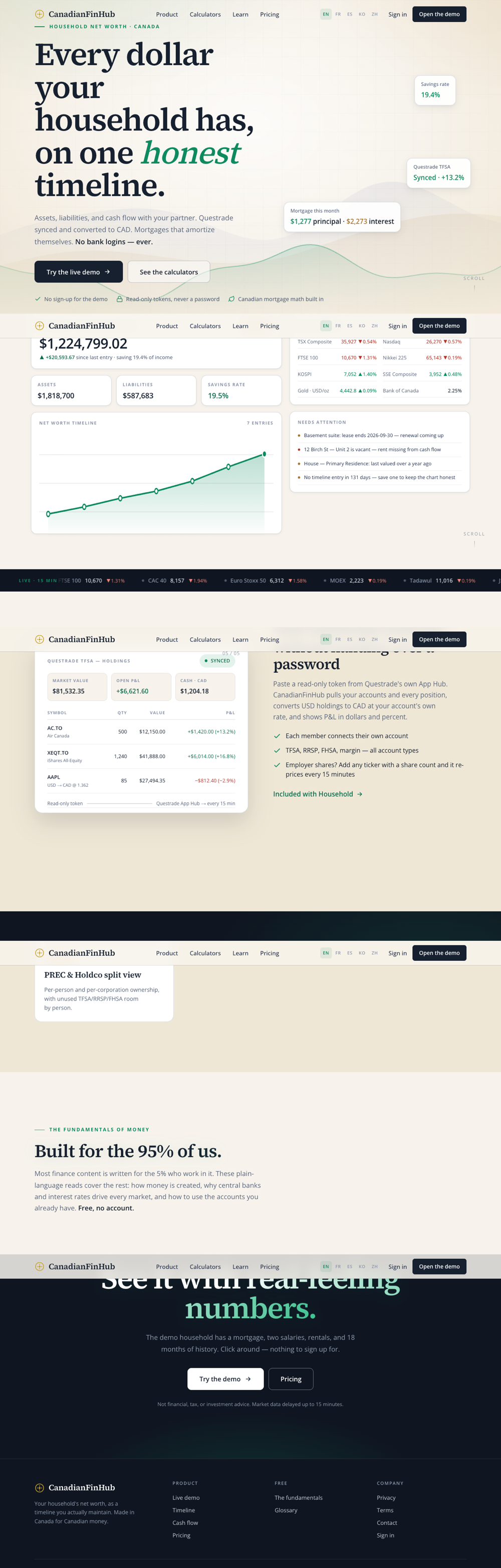 CanadianFinHub — 가계 재무 타임라인 웹앱