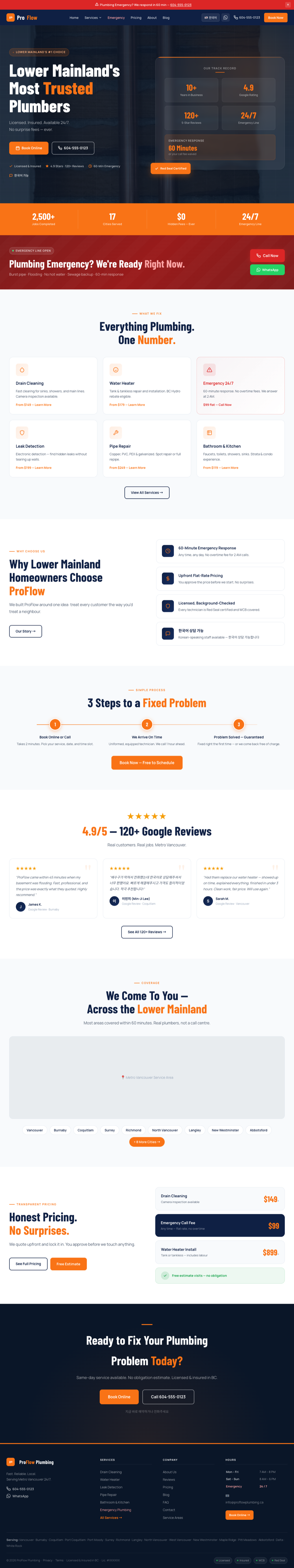 ProFlow Plumbing website